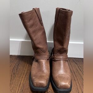 Masterson Brown Harness Biker Boots Women's 10M